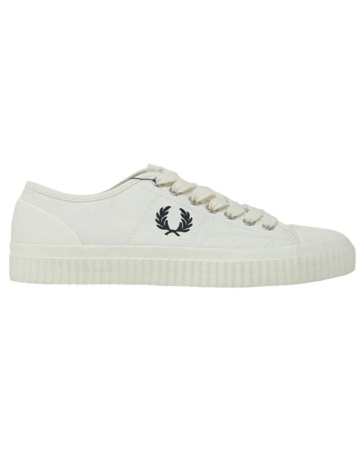 Fred Perry White Hughes Low Canvas Light Ecru Trainers for men