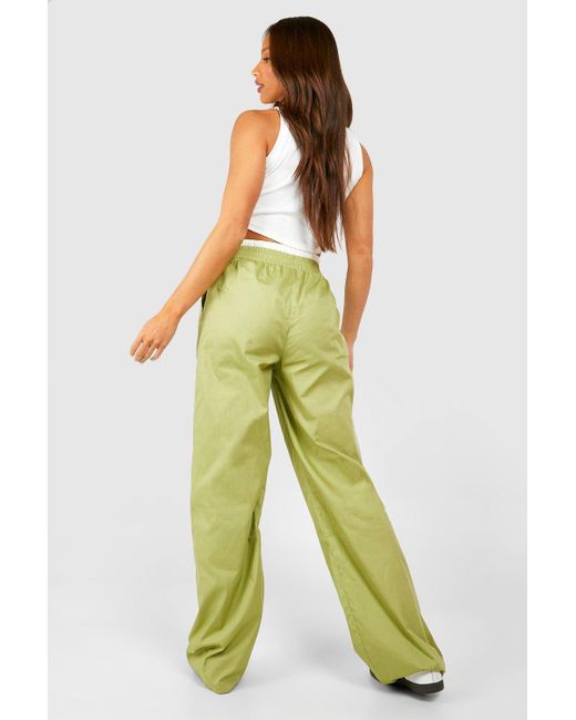 Boohoo Green Tall Contrast Waistband Detail Pants