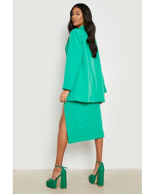 Boohoo Green Relaxed Fit Single Breasted Blazer