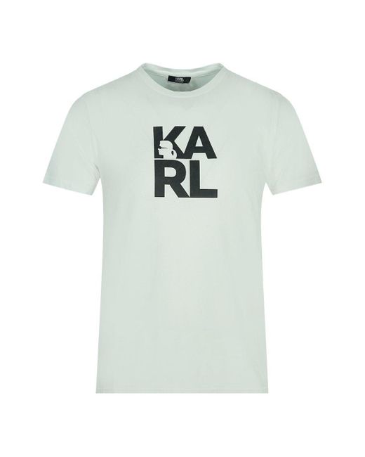 Karl Lagerfeld Block Logo White T-shirt for men