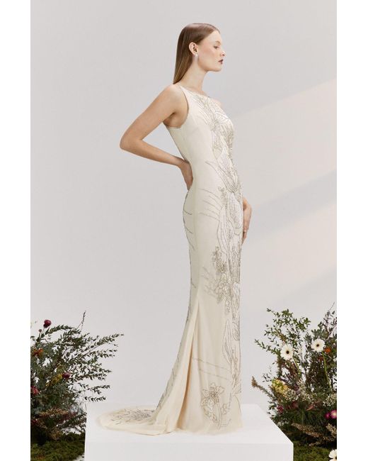 Fishtail maxi cheap dress white