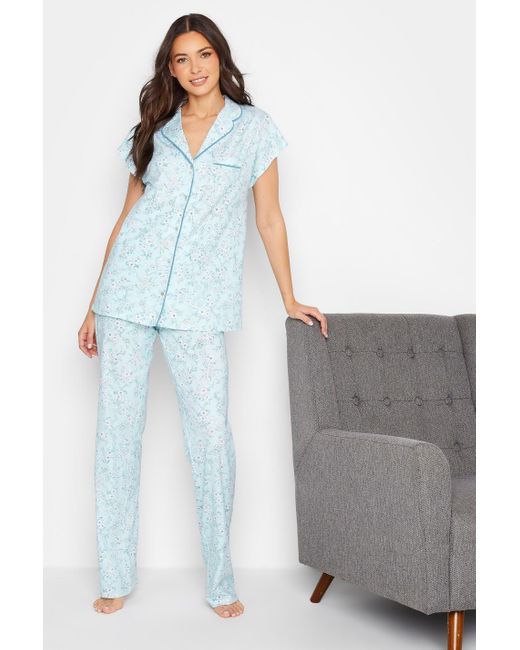 Long Tall Sally Blue Tall Printed Pyjama Set