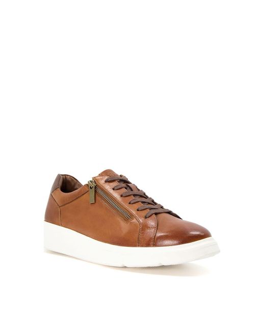 Dune Brown 'tribute 2' Leather Trainers for men