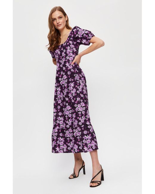 Dorothy Perkins Bright Purple Floral Midaxi Dress