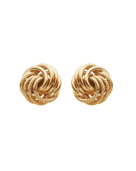 The Fine Collective Metallic 9ct Yellow Gold Small Twisted Knot Earrings