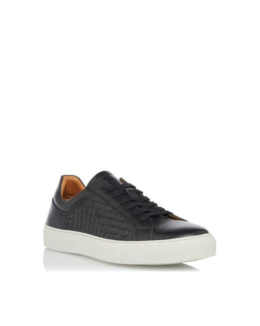 Dune Black 'tyrone' Leather Trainers for men