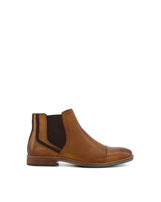 Dune Brown 'chappy' Leather Chelsea Boots for men