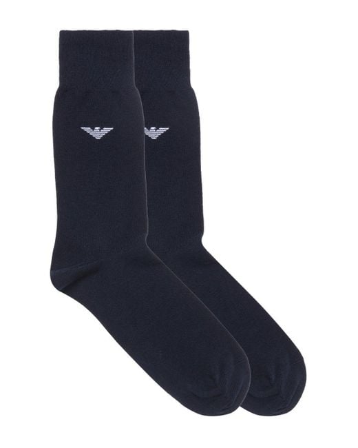 Emporio Armani Blue Knit Sock for men