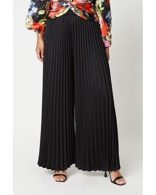 Coast Black All Over Pleated Wide Leg Trousers