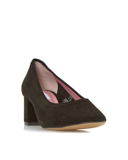 Dune Black 'ana' Suede Court Shoes