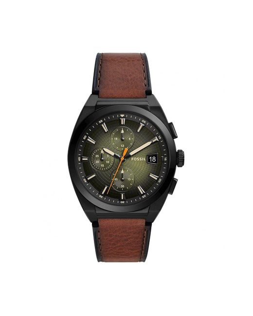 Fossil Black Everett Stainless Steel Fashion Analogue Quartz Watch - Fs5858 for men