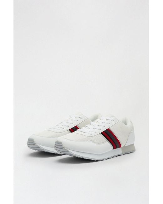 Burton White Trainers With Stripe Detail for men