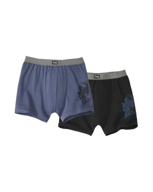 Atlas For Men Blue Eagle Stretch Boxer Shorts Pack Of 2 for men