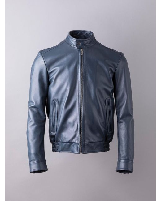 Lakeland Leather Blue 'cotehill' Leather Jacket for men