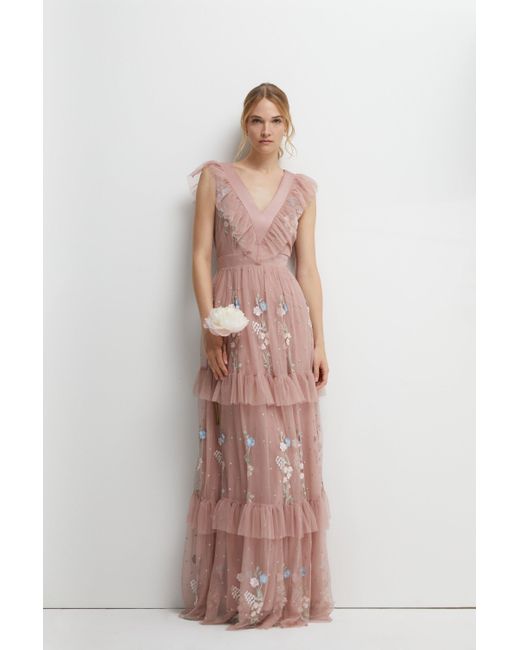 Coast odetta embroidered shop bridesmaid midi dress