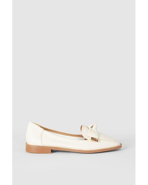 Faith Natural Liquorice Bow Detail Loafer