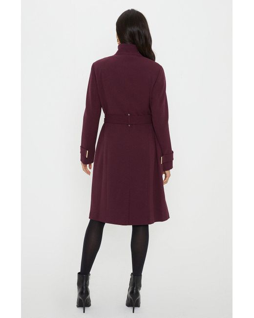 Wallis Berry Smart Wrap Belted Coat in Red Lyst UK