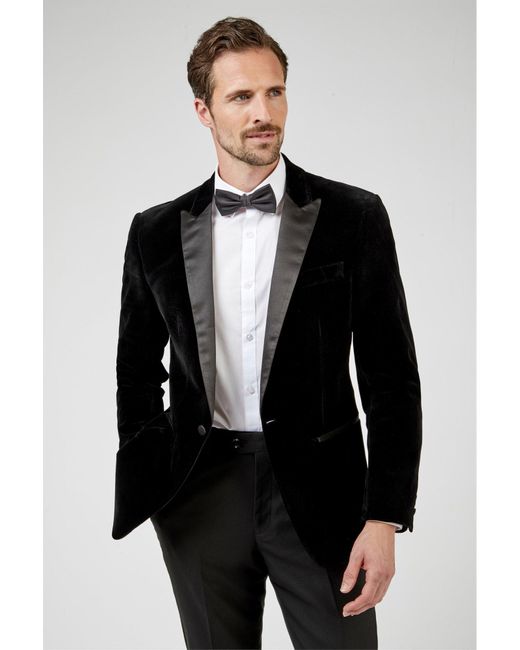 Limehaus Black Velvet Tailored Jacket for men