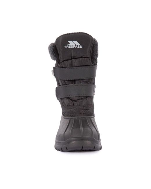 Trespass Black Strachan Ii Waterproof Touch Fastening Snow Boots for men