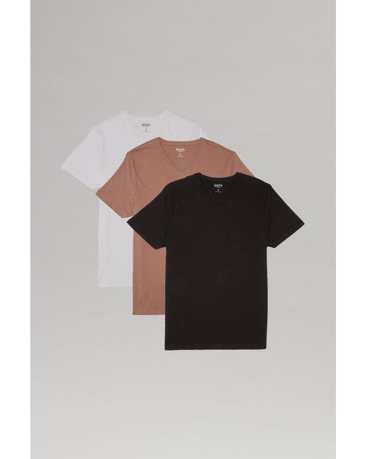 Burton 3 Pack White Black And Pink V-neck T-shirt for men