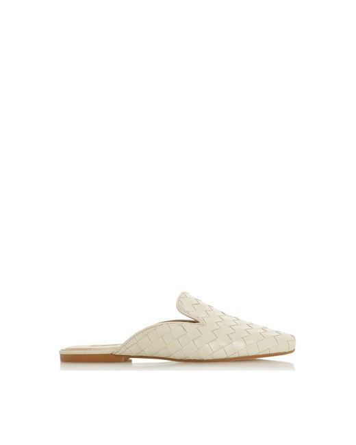 Dune White 'gwynith' Leather Mules