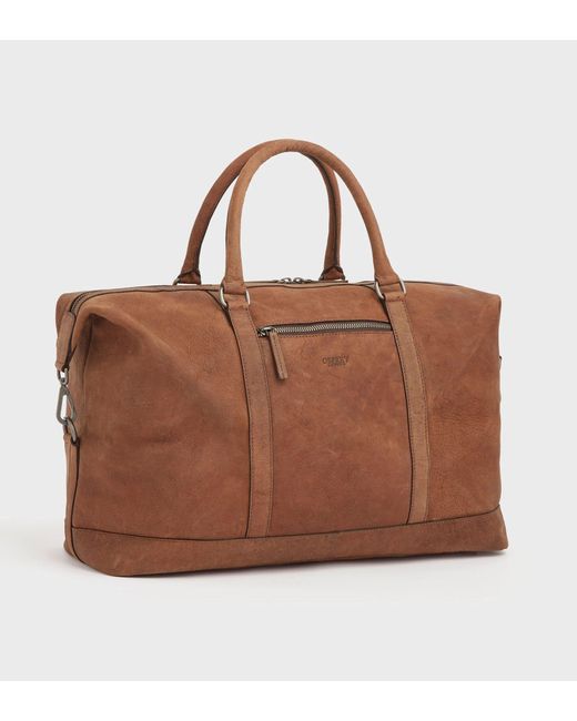 Osprey Brown The Clayton Leather Weekender Bag for men