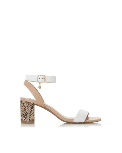 Dune White 'memee' Leather Sandals