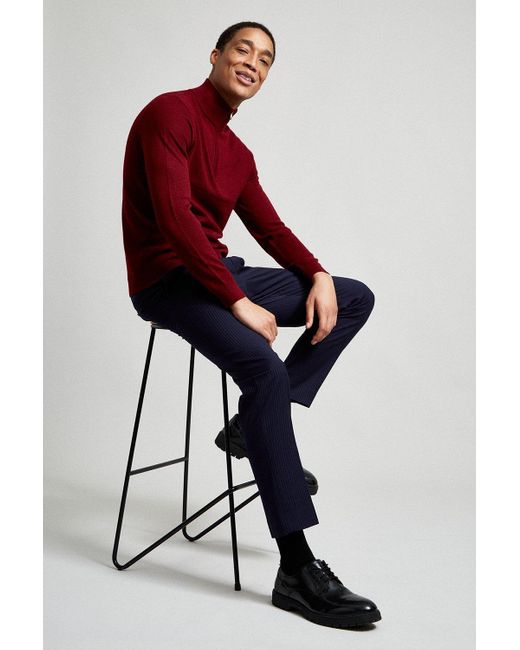Burton Blue Skinny Fit Navy Stripe Trouser for men