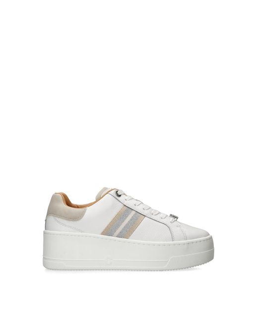 Carvela Kurt Geiger White 'connected Tape' Leather Trainers