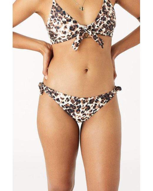 Accessorize Brown Leopard Tie Bikini Top