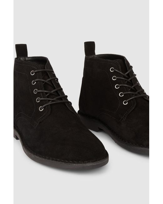 Red Herring Black Stevie Suede Lace Up Boot for men