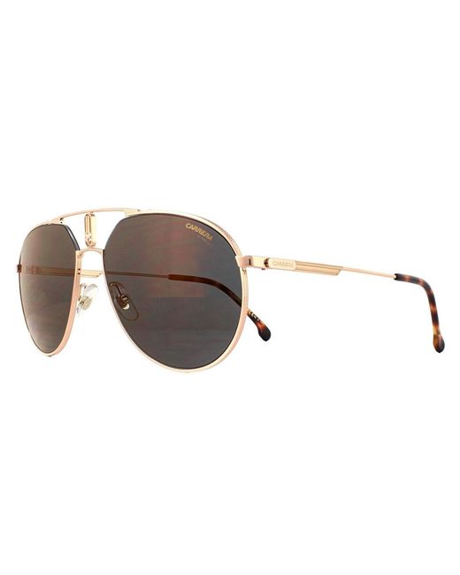 Carrera Gray Aviator Gold Copper Grey Bronze Mirror Sunglasses