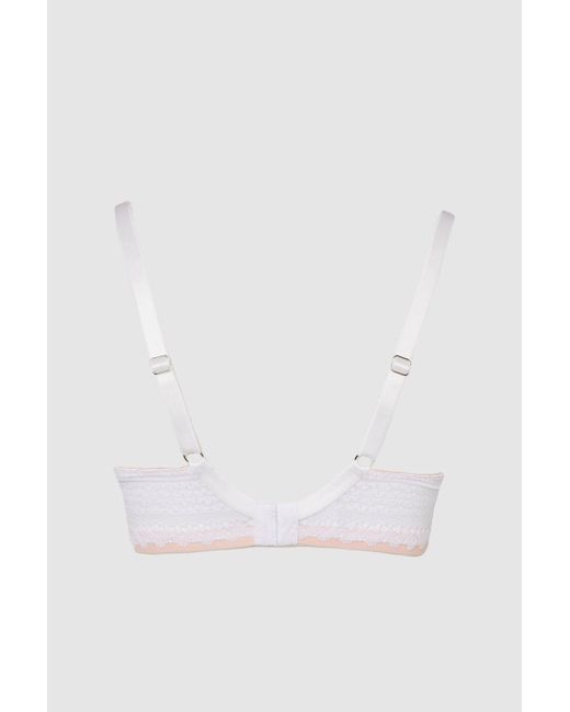 DEBENHAMS Daisy Lace Uw Balcony Bra in White