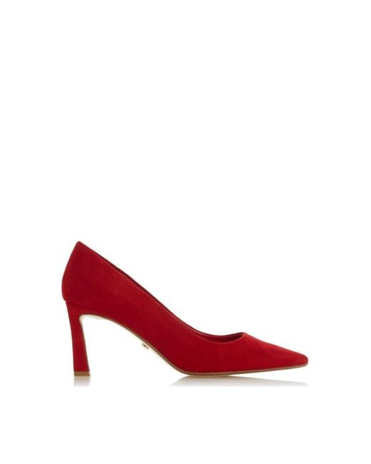 Dune Red 'angel' Suede Court Shoes