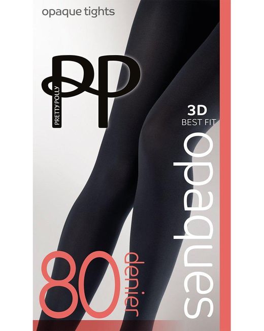 Pretty Polly Black Premium Opaques 80 Denier 3d Tights