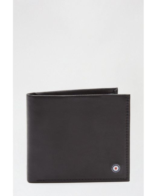 Burton Gray Ben Sherman Black Leather Contrast Card Slot for men