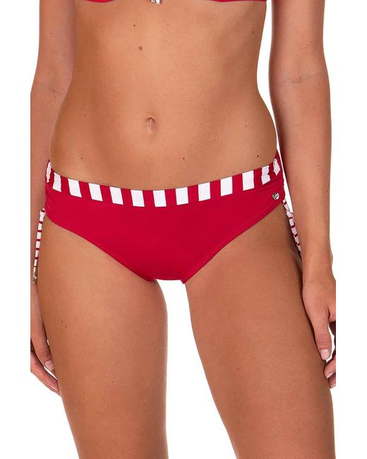 Lisca Red Stripe 'havana' High-rise Bikini Bottoms