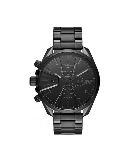 DIESEL Black Ms9 Chrono Stainless Steel Fashion Analogue Quartz Watch - Dz4537 for men