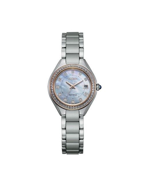 Citizen Blue Silhouette Crystal Stainless Steel Classic Watch - Ew2556-59y