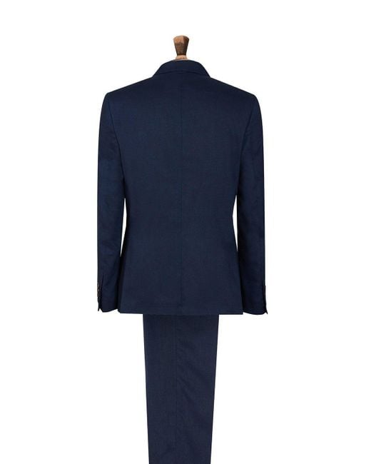 Burton Blue Cobalt Slim Fit Linen Suit Jacket for men