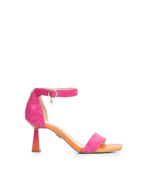 Moda In Pelle Pink 'leonna' Suede Heeled Sandals