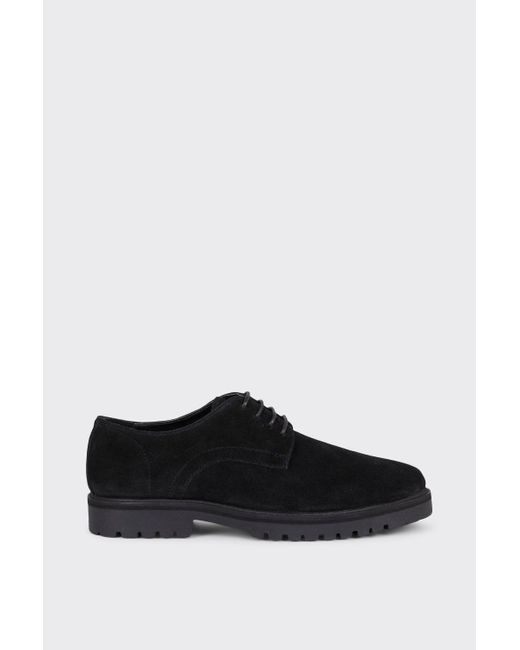 Burton Black Suede Derby Shoes With Chunky Sole for men