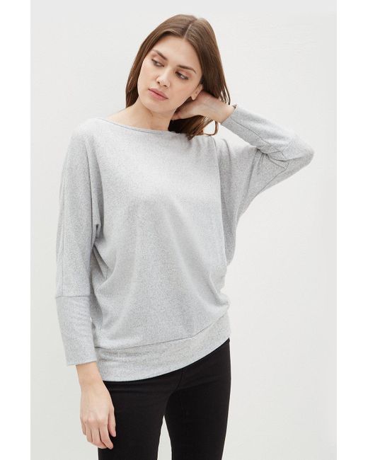 Dorothy Perkins White Tall Grey Batwing Top