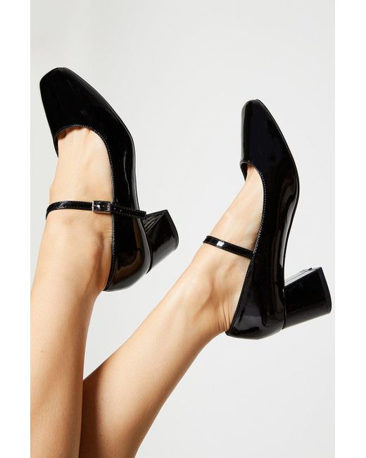 PRINCIPLES Black : Carmen Square Toe Mary Jane Court Shoes