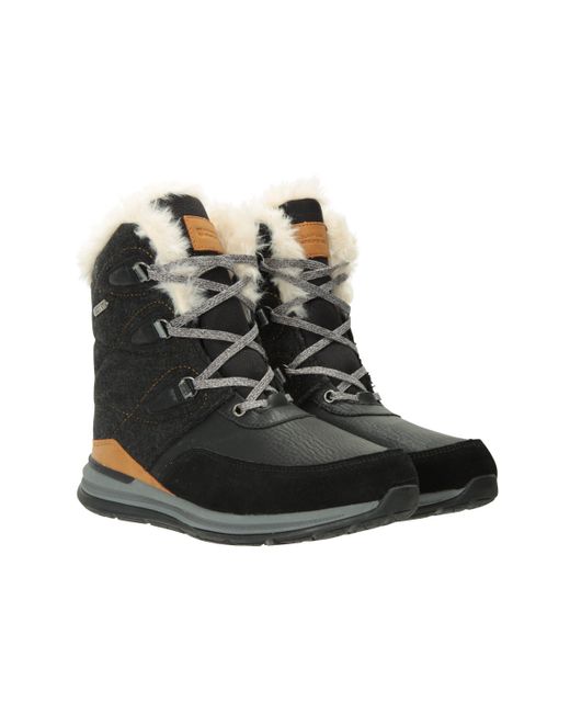 Mountain Warehouse Black Ice Crystal Snow Boots Winter Skiing Fur Shoes