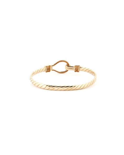 Jewelco London Metallic 9ct Gold Hook Noose Rope Loop Stirrup 3.5mm Baby Bangle Bracelet - Jkb097 for men