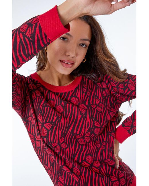 Roman Red Butterfly Sparkle Embellished Jumper
