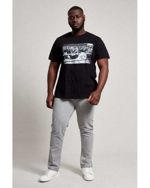 Burton Black Plus And Tall Short Sleeve Muhammed Ali Photo T-shirt for men