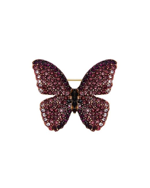 Jon Richard Black Pink Butterfly Brooch - Gift Boxed