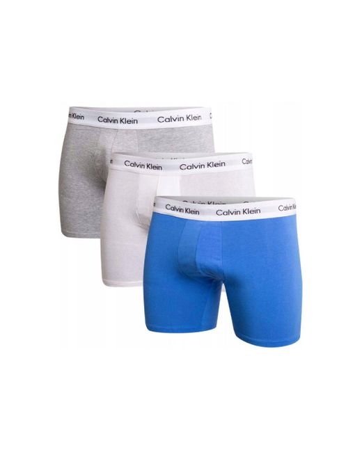 Calvin Klein Blue Cotton Stretch 3 Pack Boxer Brief for men